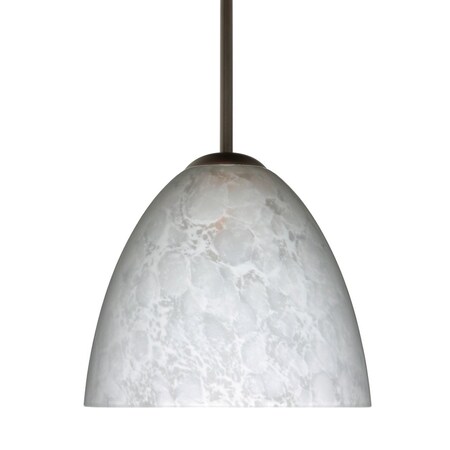 Besa Lighting Sasha Cord Pendant, Carrera, Bronze Finish, 1x40W Candelabra 1BT-757219-BR